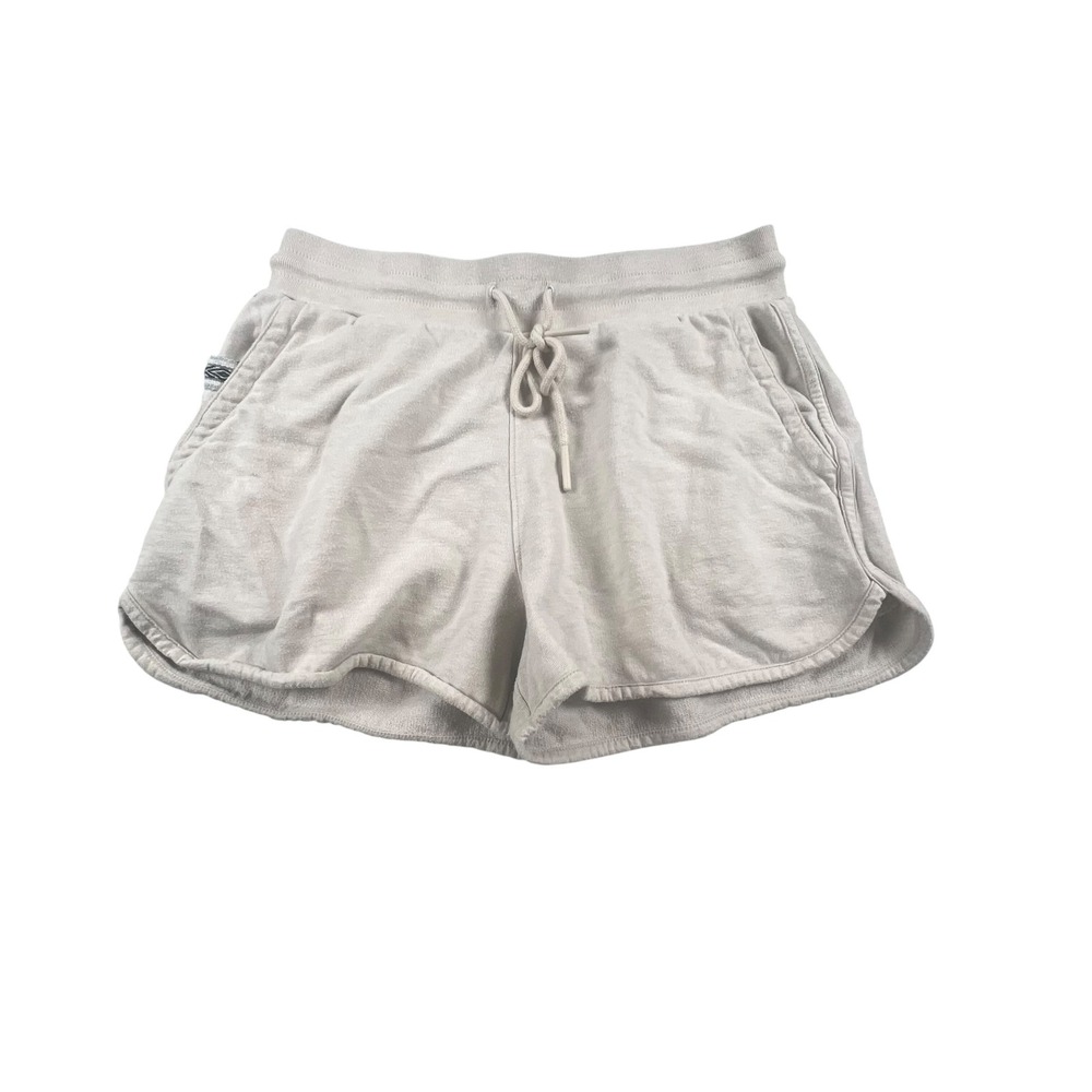 PAKA Shorts Women S Cream Alpaca Pima Cotton Blend Lounge Drawstring Dolphin Hem
